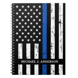 Polizei von Thin Blue Line Notizblock