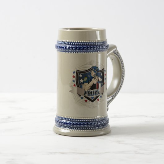 Polizei-Wappen Bierglas (VorderseiteRechts)