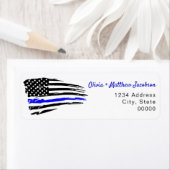 Polizei Wasserfarbe dünne blaue Linie Flagge (Insitu)