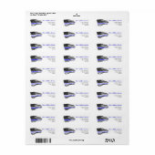 Polizei Wasserfarbe dünne blaue Linie Flagge (Vorne)