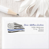 Polizei Wasserfarbe dünne blaue Linie Flagge (Insitu)