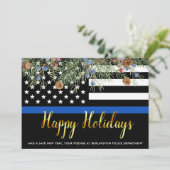 Polizei Weihnachten glückliche Feiertage Thin Blue (Stehend Vorderseite)