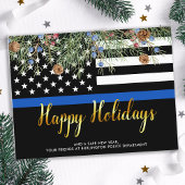 Polizei Weihnachten glückliche Feiertage Thin Blue