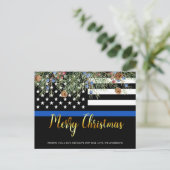 Polizei Weihnachten Thin Blue Line Strafverfolgung (Stehend Vorderseite)