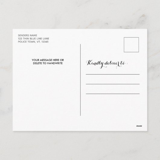 Polizei Weihnachten Thin Blue Line Strafverfolgung (Rückseite)