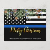 Polizei Weihnachten Thin Blue Line Strafverfolgung (Vorderseite)