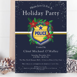 Polizei-Weihnachts-Elegante-Feierparty Einladung