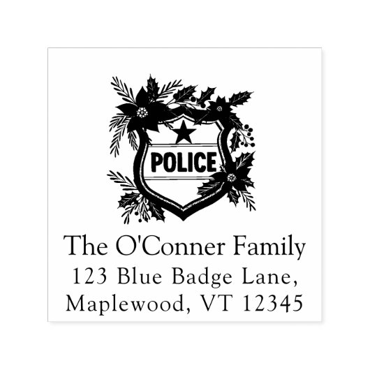 Polizei Weihnachts Elegante Rücksendeadresse Permastempel (Design)