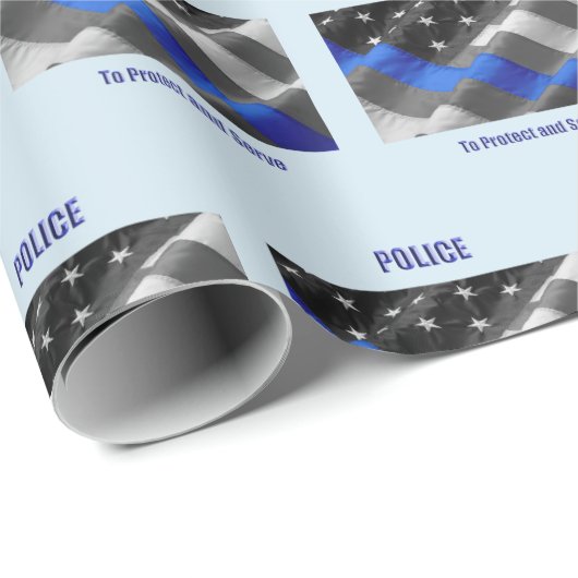 Polizei-Wrapper Geschenkpapier (Rolleneckpunkt)
