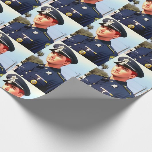 Polizei-Wrapper Geschenkpapier (Ecke)