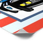 Polizeiabteilung Amerikanische Flaggenregelung Poster (Ecke)