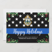 Polizeiabteilung Benutzerdefiniertes Logo dünne bl Feiertagskarte (Vorderseite)