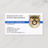 Polizeiabteilung Blaues Logo für die Rechtsdurchse Visitenkarte (Vorderseite)