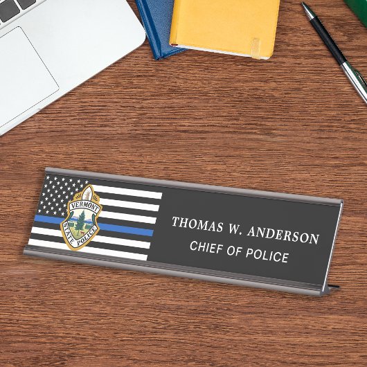 Polizeiabteilung Durchsetzung des Logo-Gesetzes Schreibtischnamensplakette