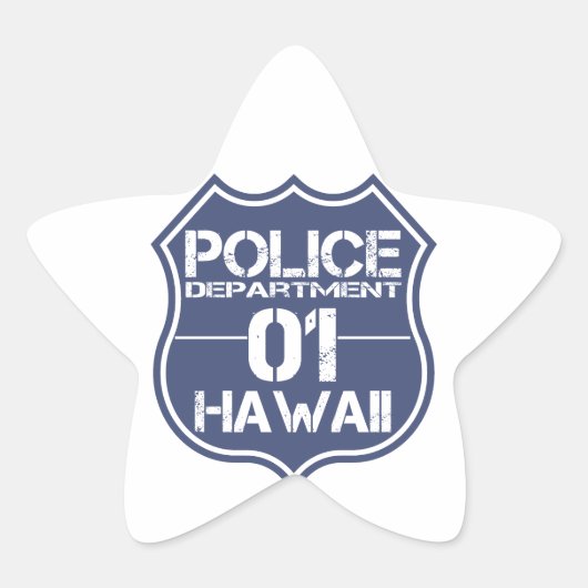 Polizeiabteilung Hawaii Schild 01 Stern-Aufkleber (Vorderseite)