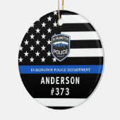 Polizeiabteilung Logo für Blaue Strafverfolgung Keramik Ornament (Links)