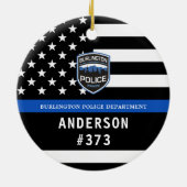 Polizeiabteilung Logo für Blaue Strafverfolgung Keramik Ornament (Hinten)