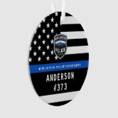 Polizeiabteilung Logo für Blaue Strafverfolgung Ornament (Vorderseite)