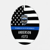 Polizeiabteilung Logo für Blaue Strafverfolgung Ornament Aus Metall (Vorderseite links)