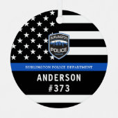 Polizeiabteilung Logo für Blaue Strafverfolgung Ornament Aus Metall (Vorderseite)