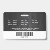 Polizeiabteilung Mitarbeiter-ID Ausweis (Rückseite)