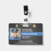 Polizeiabteilung Mitarbeiter-ID Ausweis (Vorderseite mit Clip)