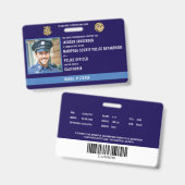 Polizeiabteilung Polizeibeamten-ID Ausweis (Vorder- & Rückseite)