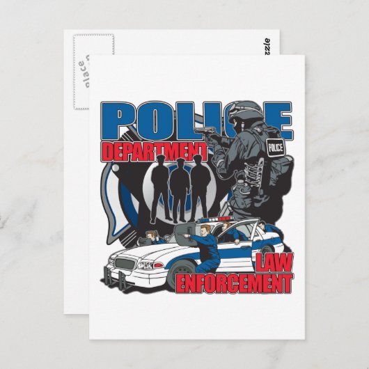 Polizeiabteilung Postkarte (Vorne/Hinten)
