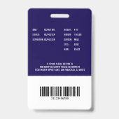 Polizeiabteilung Rechtsdurchsetzung Mitarbeiter-ID Ausweis (Rückseite)