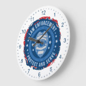 Polizeiabteilung Siegel für Sicherheit Große Wanduhr (Winkel)