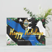 Polizeiabteilung Thin Blue Line Flag Weihnachten (Stehend Vorderseite)