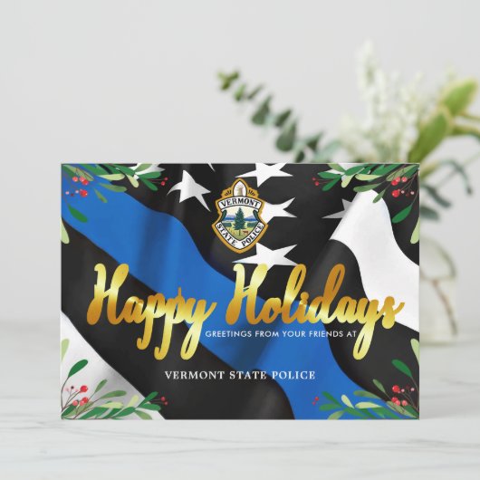 Polizeiabteilung Thin Blue Line Flag Weihnachten (Stehend Vorderseite)