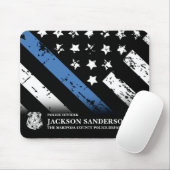 Polizeiabteilung Thin Blue Line Logo Mousepad (Mit Mouse)