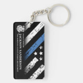 Polizeiabteilung Thin Blue Line Logo Schlüsselanhänger (Rückseite)