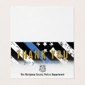Polizeiabteilung Thin Blue Line Vielen Dank Visitenkarten (Außenseite Aufgefaltet)