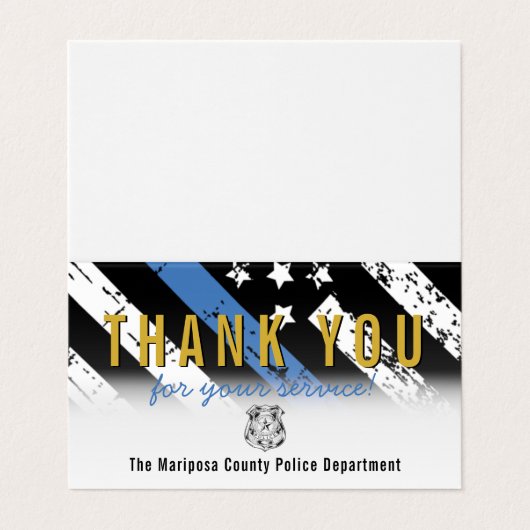 Polizeiabteilung Thin Blue Line Vielen Dank Visitenkarten (Außenseite Aufgefaltet)