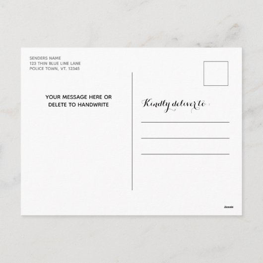 Polizeiabteilung Thin Blue Line Weihnachten (Rückseite)