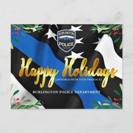 Polizeiabteilung Thin Blue Line Weihnachten (Vorderseite)