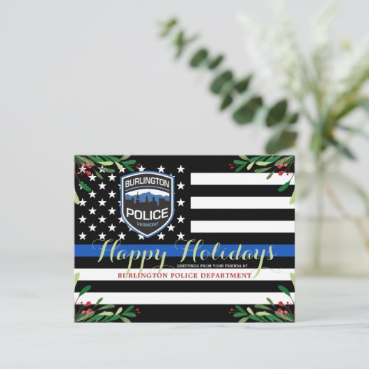 Polizeiabteilung Weihnachten Thin Blue Line (Stehend Vorderseite)