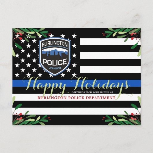 Polizeiabteilung Weihnachten Thin Blue Line (Vorderseite)