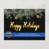 Polizeiabteilung Weihnachten Thin Blue Line Happy (Vorderseite)