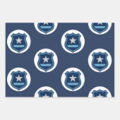 Polizeiabzeichen-Aufkleber | Polizeibeamter Geschenkpapier Set (Vorderseite)