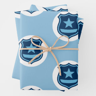 Polizeiabzeichen Geschenkpapier Set