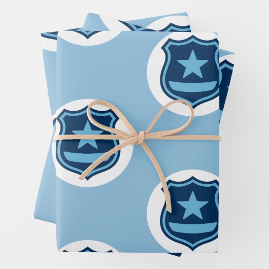 Polizeiabzeichen Geschenkpapier Set (Beispiel)