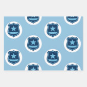Polizeiabzeichen Geschenkpapier Set (Vorderseite)