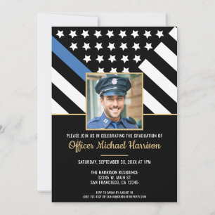 Polizeiakademie Abschluss Foto für Strafverfolgung Einladung