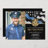 Polizeiakademie Abschluss Foto für Strafverfolgung Einladung (Vorne/Hinten)