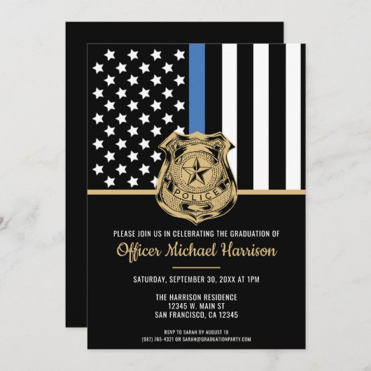 Polizeiakademie Abschluss Strafverfolgung Einladung (Vorne/Hinten)