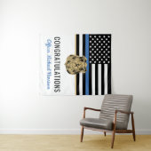 Polizeiakademie Abschluss Thin Blue Line Party Wandteppich (Beispiel (Horizontal))