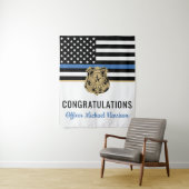 Polizeiakademie Abschluss Thin Blue Line Party Wandteppich (Beispiel)